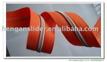 Nylon zipper Silver teeth long chain zipper