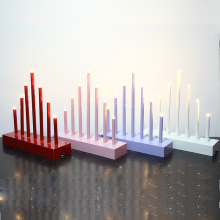 Christmas Lights B/O 9 LED black candle bridge