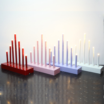 Christmas Lights B/O 9 LED black candle bridge