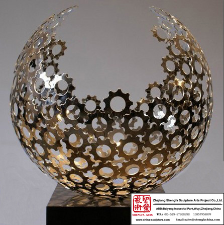 Half Sphere Stainless Steel Art Statue