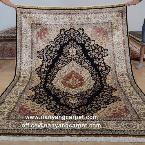 6'x9' Handwoven Pure Silk Qum Persian Carpet