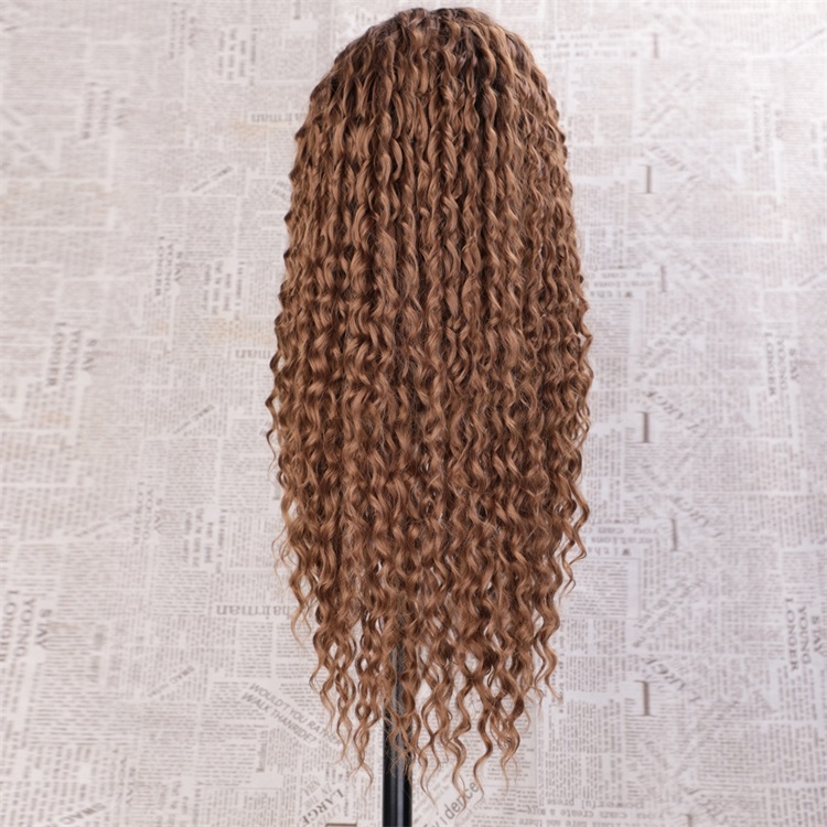 Vigorous Curly Hair Lace Front Wigs Synthetic Heat Resistant Fiber Hair Long Wigs Honey Blonde Wigs for Women
