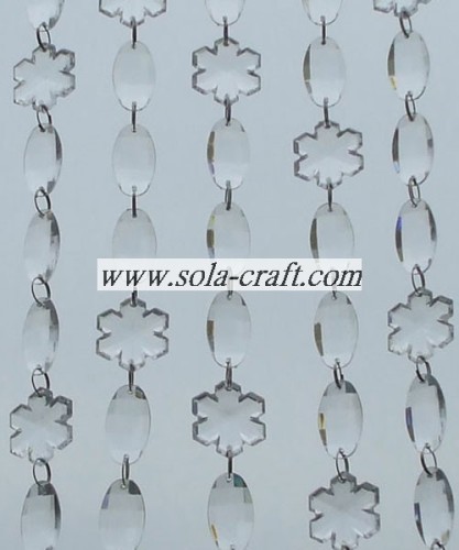 Cristal acrylique décoratif ovale et guirlande de perles de flocon de neige pour les vacances