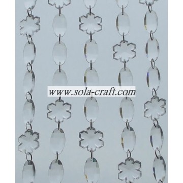 Decorative Acrylic Crystal Oval and Snowflake Beaded Garland for Holiday