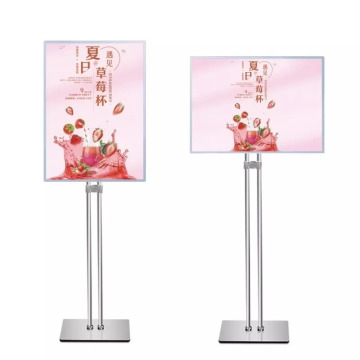Double-Sided Glass Floor Stand Sign Holder Light Box