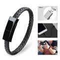 Fashion And Design Stainless Steel Men Genuine Leather Bracelet with Magnetic Clasp