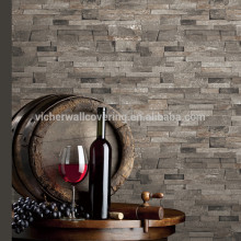 3D waterproof pvc vinyl wallpaper modern brick scenery bookshelves design wallpapers