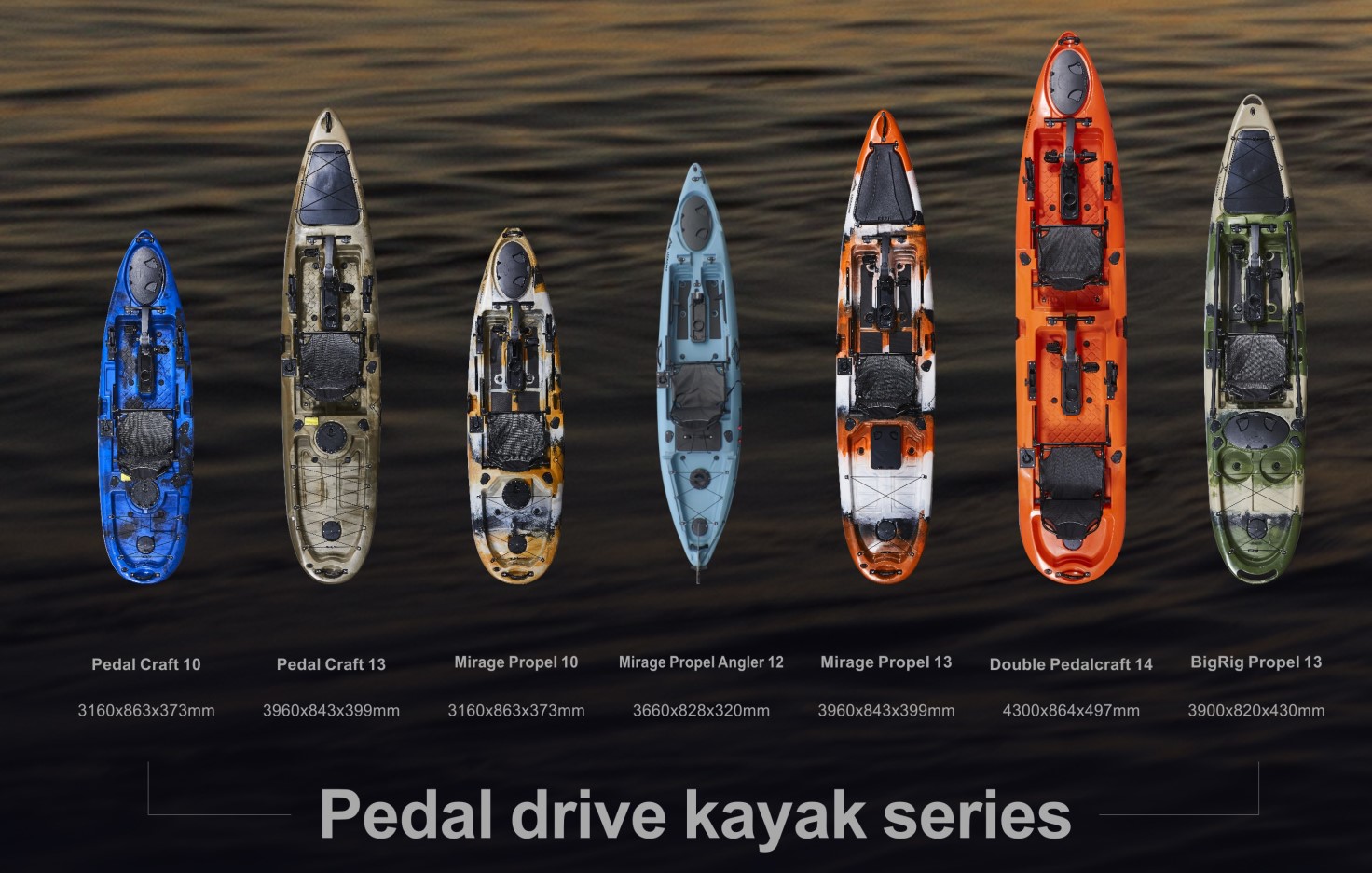 LSF Patent Factory Wholesale Pedal Drive Fishing kayaks With Rudder Systems