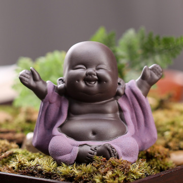 Cute Ceramic Buddha Monk Figurine - Creative Chinese Baby Craft Ornament Gift