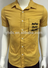 2017 Men's fit yellow shirt with pocket embroided