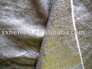 solid linen rayon fabric with gold foil and coated linen rayon shirt fabric