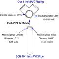 4er-Pack 1 "T-Stück PVC-Anschluss