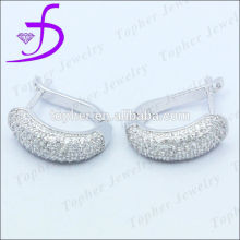 925 silver ring type earring factory direct sale rhodium / silver plated
