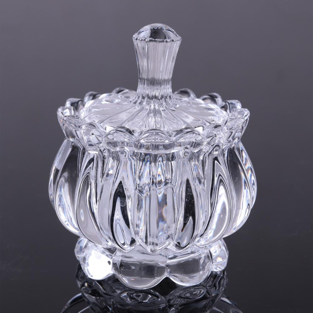 Br 1527wholesale Hot Sale Lovely Crystal Glass Sugar Bowl Candy Jar With Lid