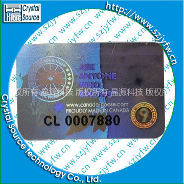 Waterproof Anti-counterfeit 3D Hologram Sticker