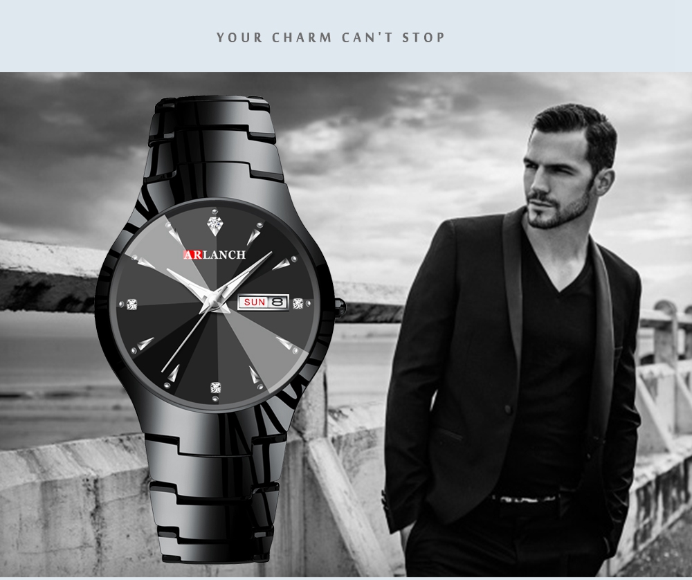 ARLANCH A316 Watch Men Brand Hot Sport Luxury Tungsten Steel Strap Wrist Waterproof Business Quartz watches Fashion Casual