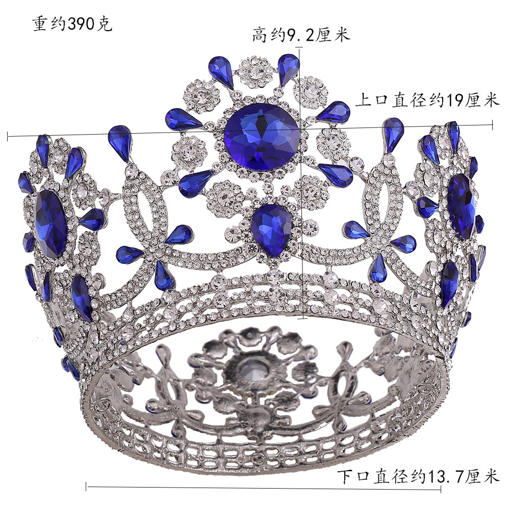 Round Wedding Crown European Style Luxury Large Crown