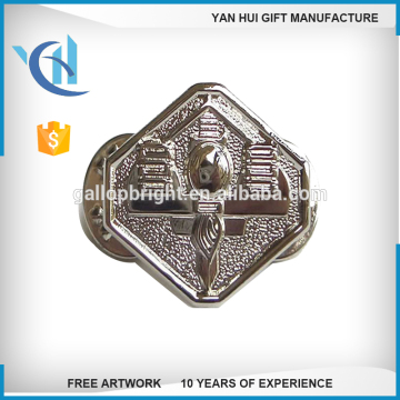 Wholesale cheap custom die struck lapel pin /badge with silver color