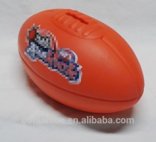 Custom made rugby money box, plastic money bank for kids