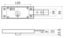 Right side roller shutter lock straight bolt