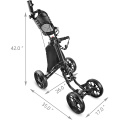 Carrello da golf pieghevole in alluminio a 4 ruote per tirare il carrello