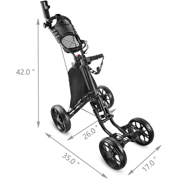 Carrito de golf plegable de 4 ruedas de aluminio