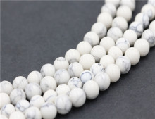 HSQ 10mm natural white turquoise beads gemstone round loose beads