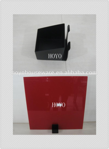glass notice memo board with metal holder