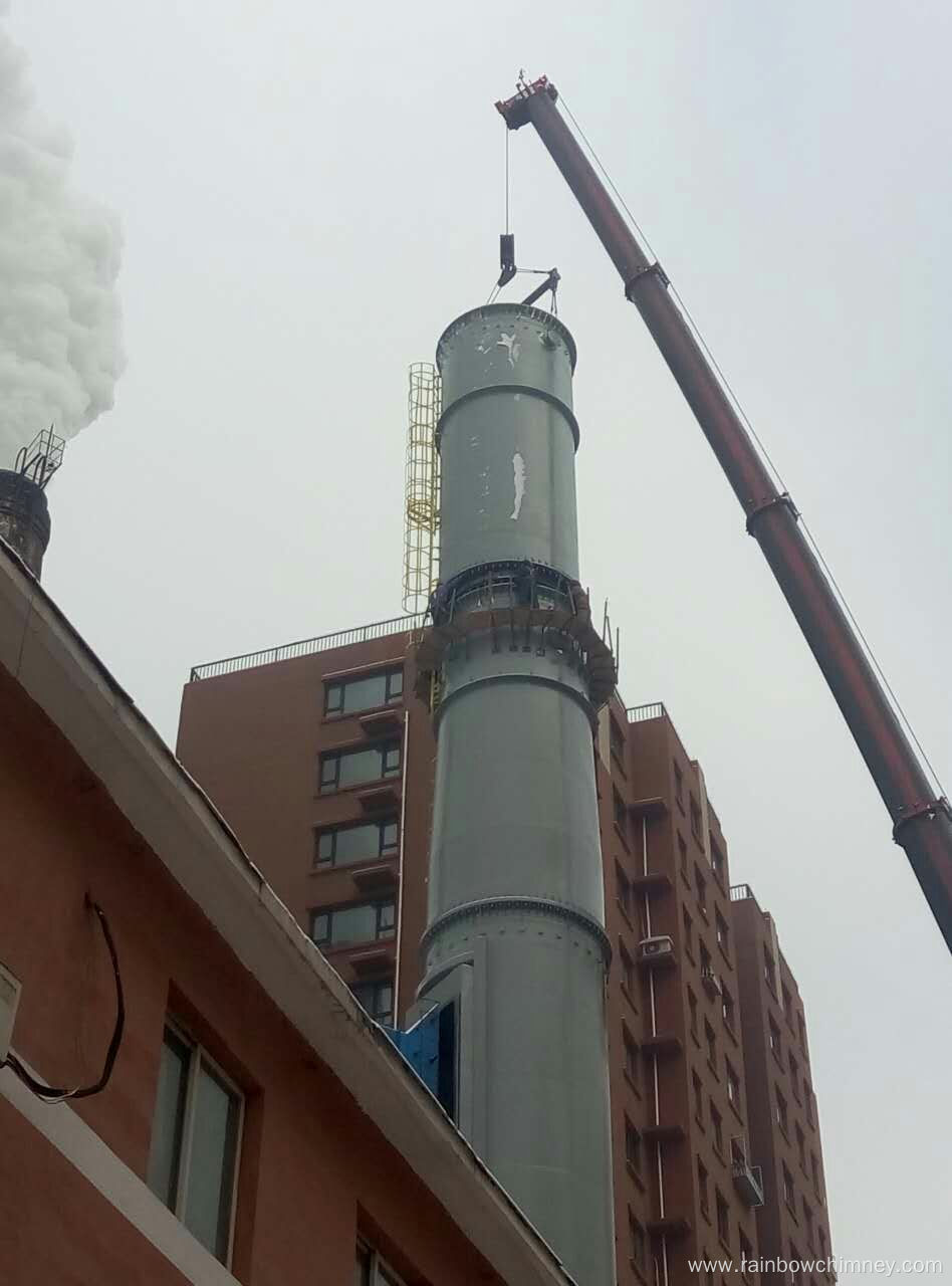 Easy to install industrial steel chimney