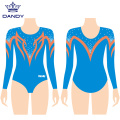 Customized multicolore metalik jimnastik leotard