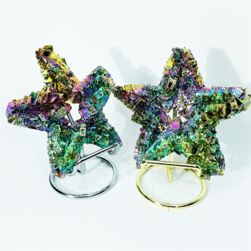 Raw Bismuth Spirit Crystal Rainbow Star