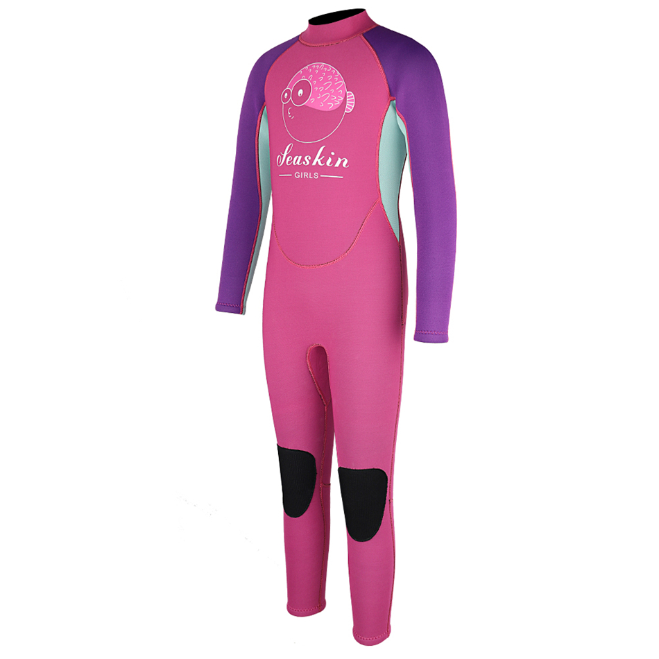 Seackin Kids 3mm Πίσω φερμουάρ πλήρους καταδύσεων Wetsuits