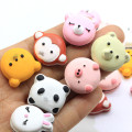 Encantos de cabeza plana de cabeza de Animal de dibujos animados Kawaii cerdo mono panda forma de oso artesanía Artificial niños cabeza accesorio DIY pendiente decoración