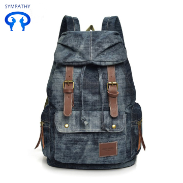 New denim backpack for leisure backpack students