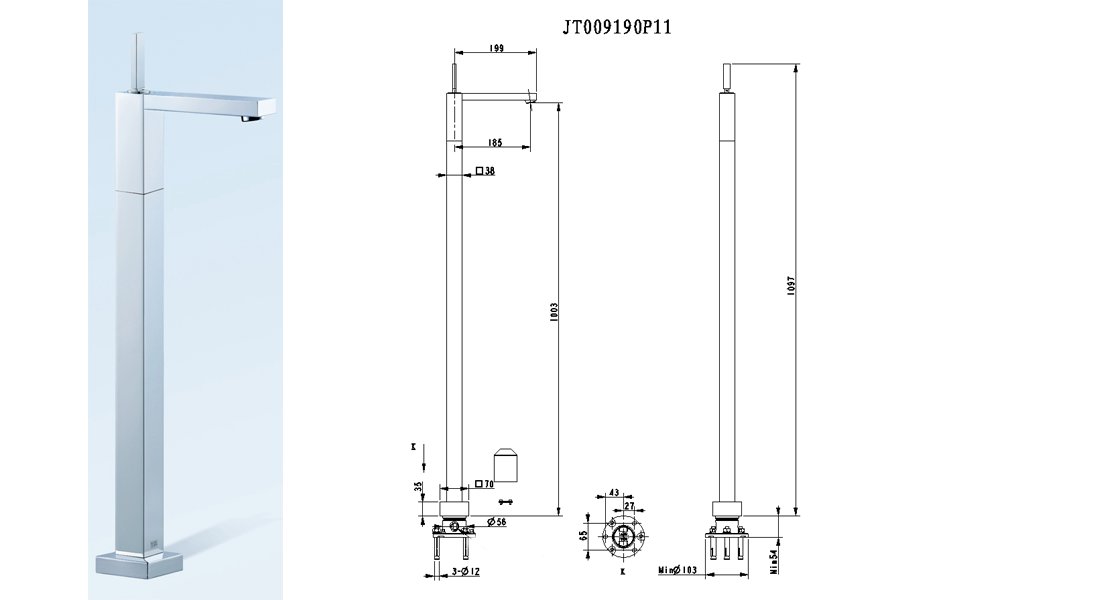 floor standing brass tap