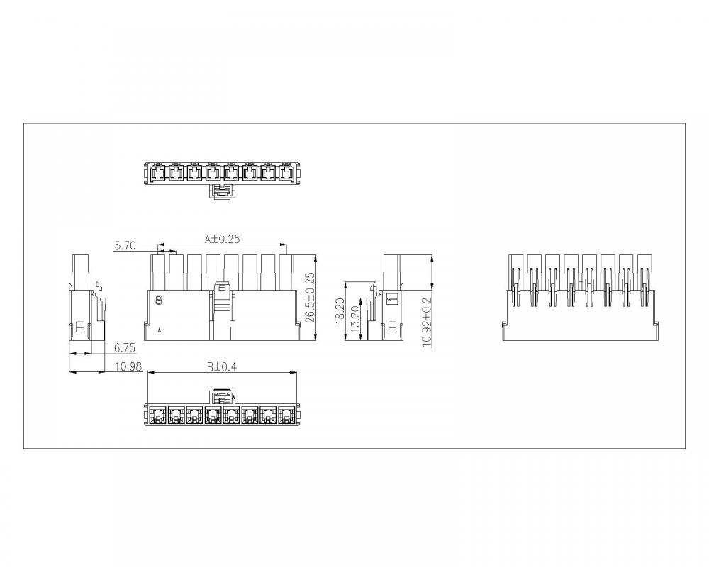 5.70mm Pitch Single Row Male Housing Connector Series