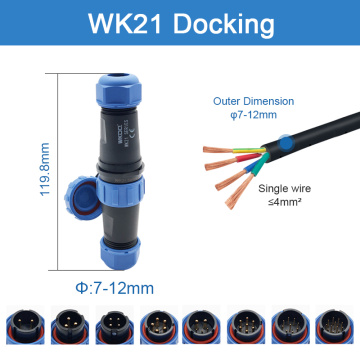 WK21 Waterproof Docking Thread Solder Connector