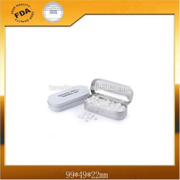 Oval shape Mint Tin Box with Hinge