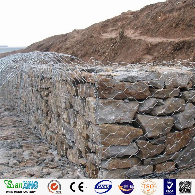 Горячая оцинкованная проволочная сетка взаимная корзина Gabion