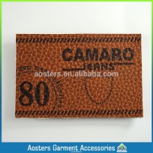 jeans custom design embossed leather label