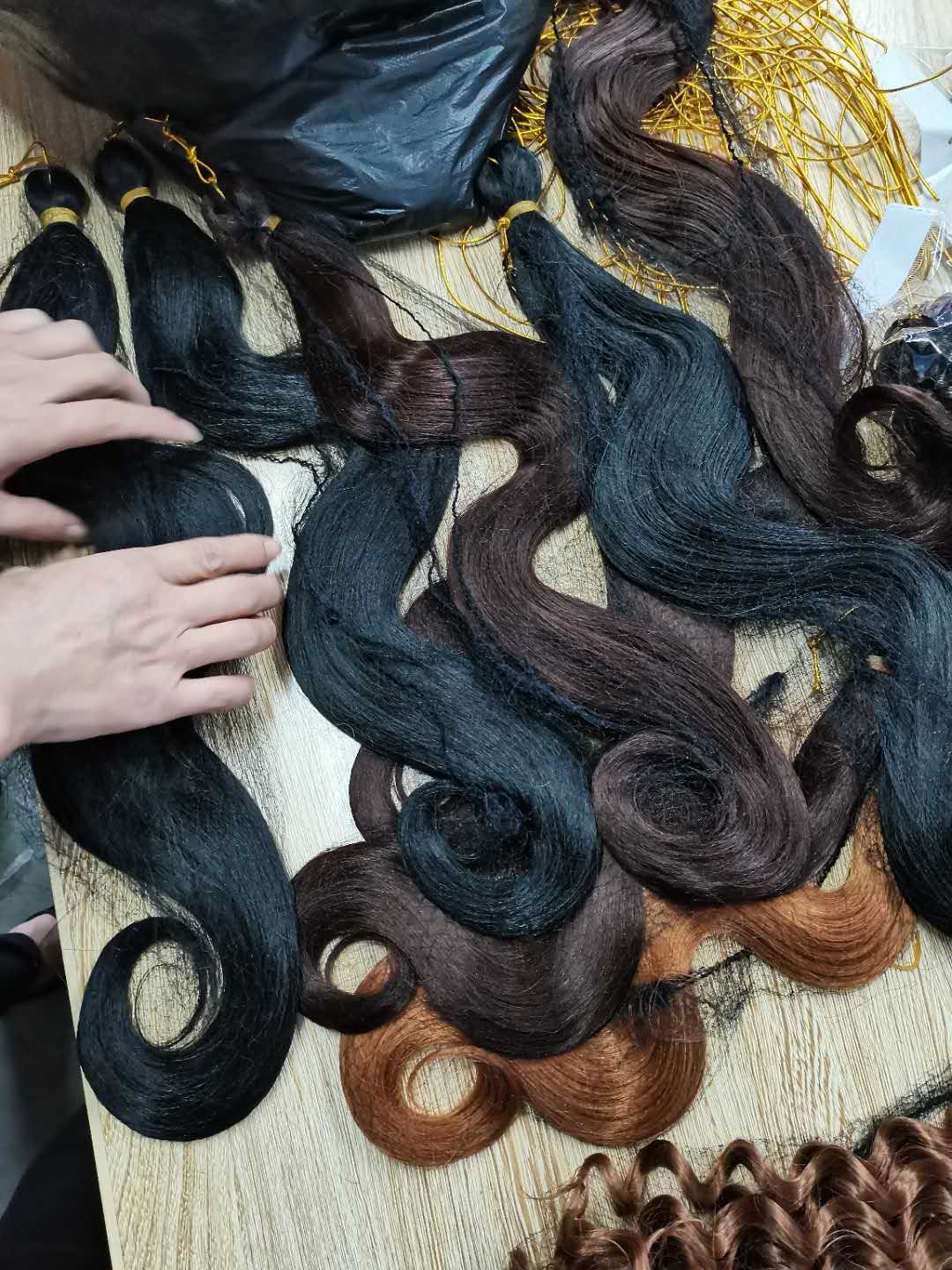 Hot sell  Synthetic shiny silk Wave straight Curls French Curly Crochet Braids Wavy braiidng hair