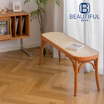 Japanese-style solid wood bench