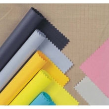 Check Nylon Taslon Fabric Coated Milky White