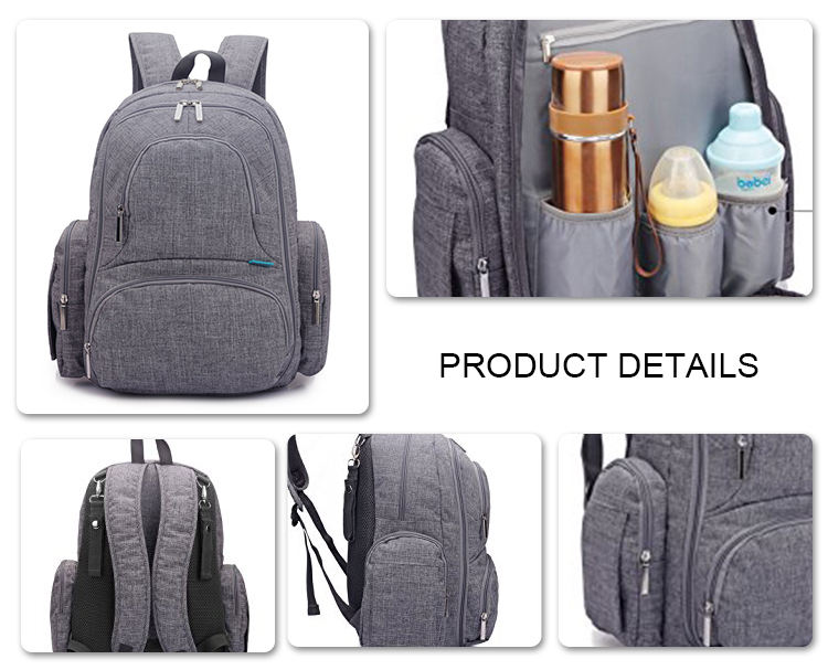 Multi-Function mummy nappy backpack diaper bag with changing pad