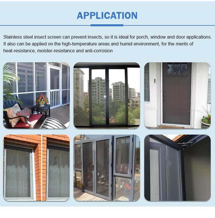 High Quality Mosquito Nets Insect Screen Stainless Steel Door & Window Screens Graphic Design Fiberglass Sliding Windows