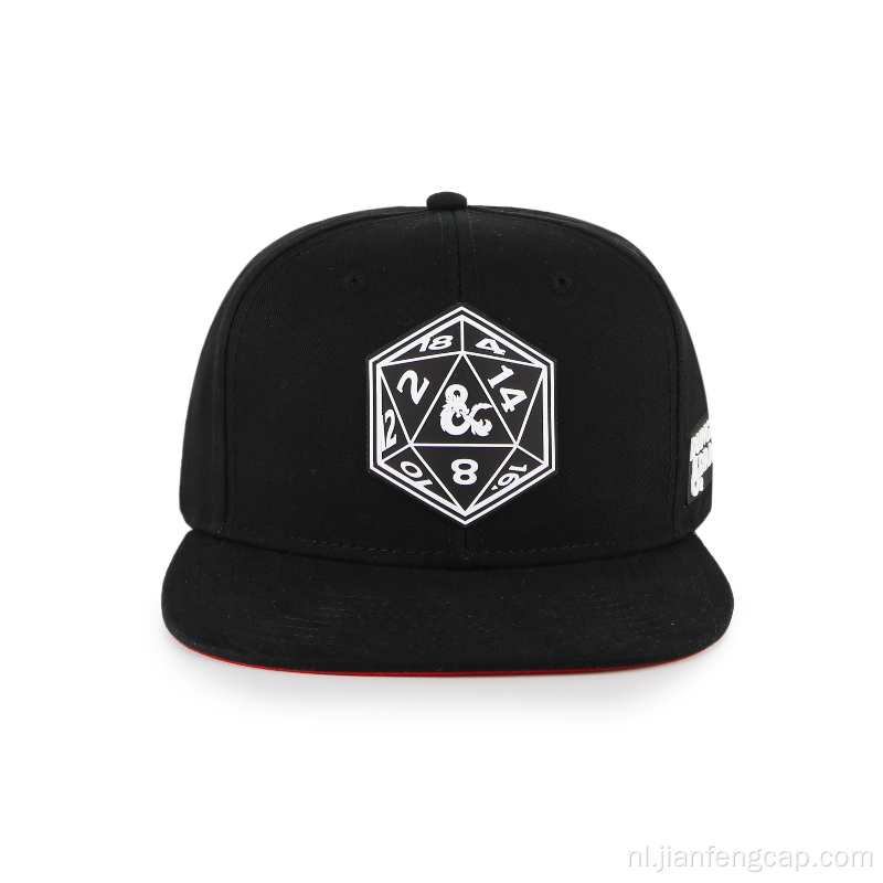 Aangepast ontwerp Rubberen logo snapback cap