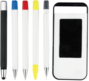 Plastic Pen Set with Mobile Phone Table Holder
