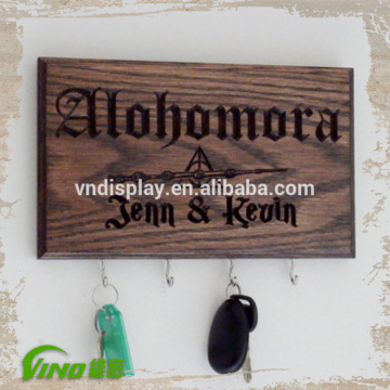 Wooden Mounted Key Storage Box , Wall Key Holder , Keychain Hook