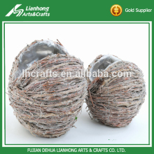 Cheap ball shape bulk rattan home ornament indoor rattan planters