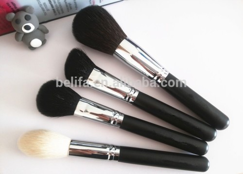 4pcs gold hair cosmetic applicator tool kit/black makeup kit free samples/private label make up brush set